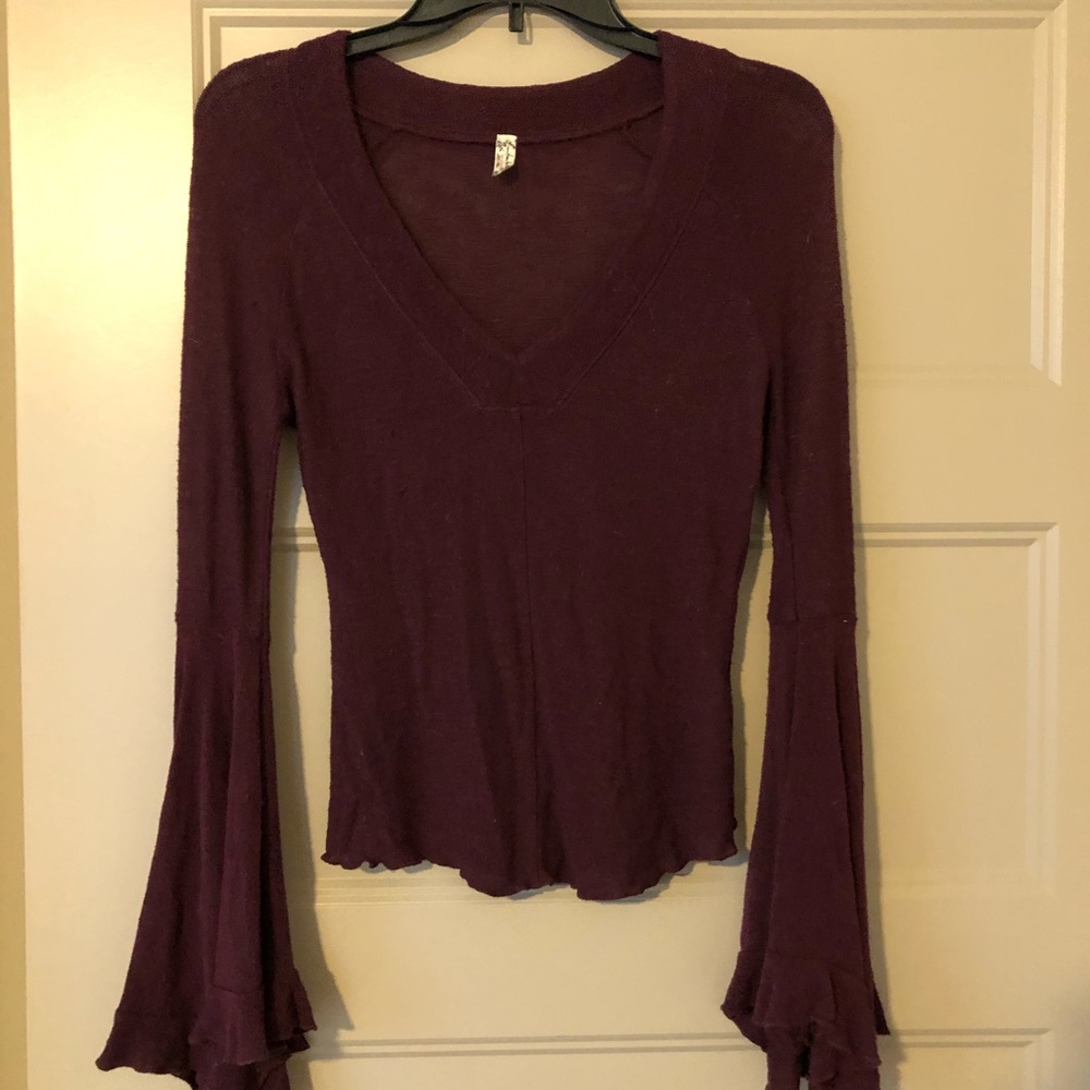 FREE PEOPLE Intimately so dramatic bell sleeve top